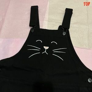 Forever 21 Black Cat Overall Dress